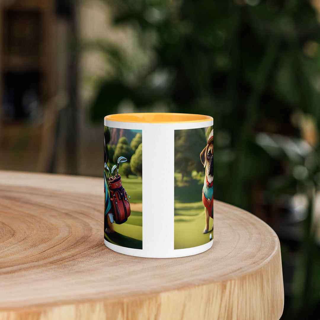 Puggle Golfer- Mug with Color Inside v5