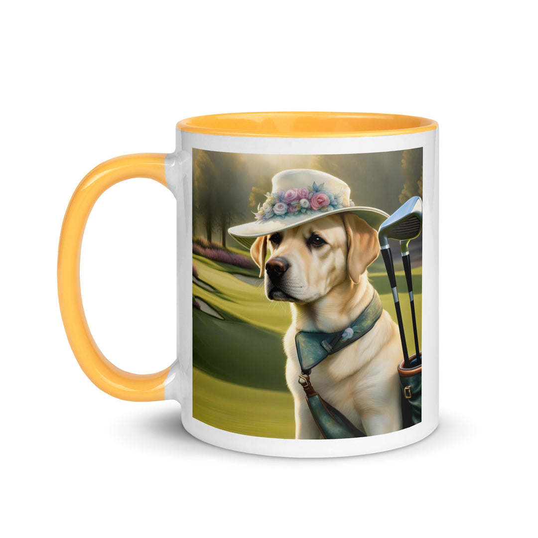 Mug with Color Inside-Labrador Retriever Golfer V4