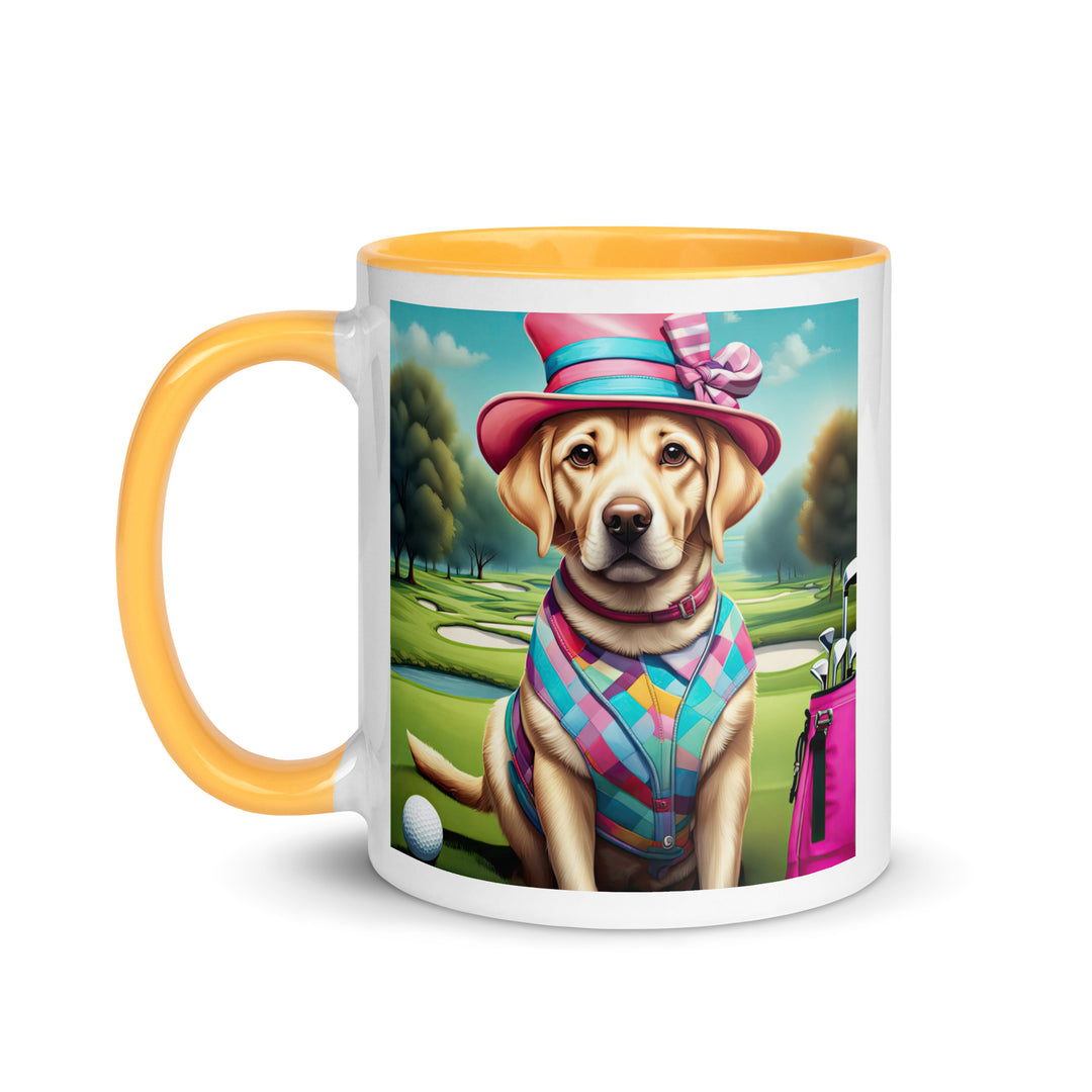 Mug with Color Inside-Labrador Retriever Golfer V6