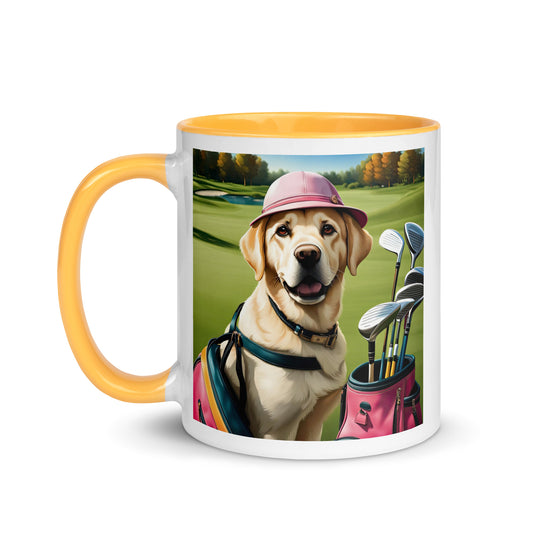 Mug with Color Inside-Labrador Retriever Golfer V10