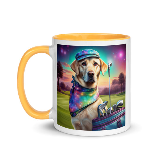 Mug with Color Inside-Labrador Retriever Golfer V13