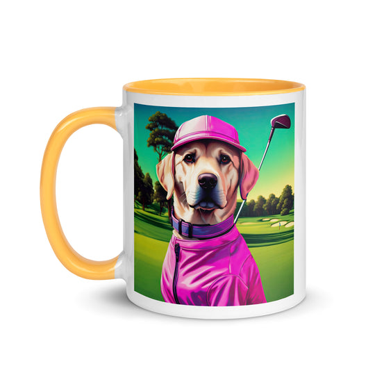 Mug with Color Inside-Labrador Retriever Golfer V14