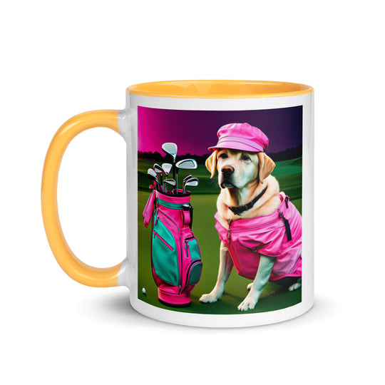 Mug with Color Inside-Labrador Retriever Golfer V16