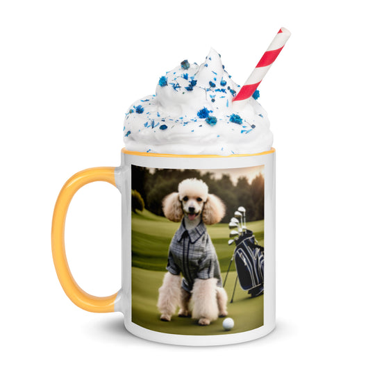 Poodle Golfer- Mug with Color Inside v2