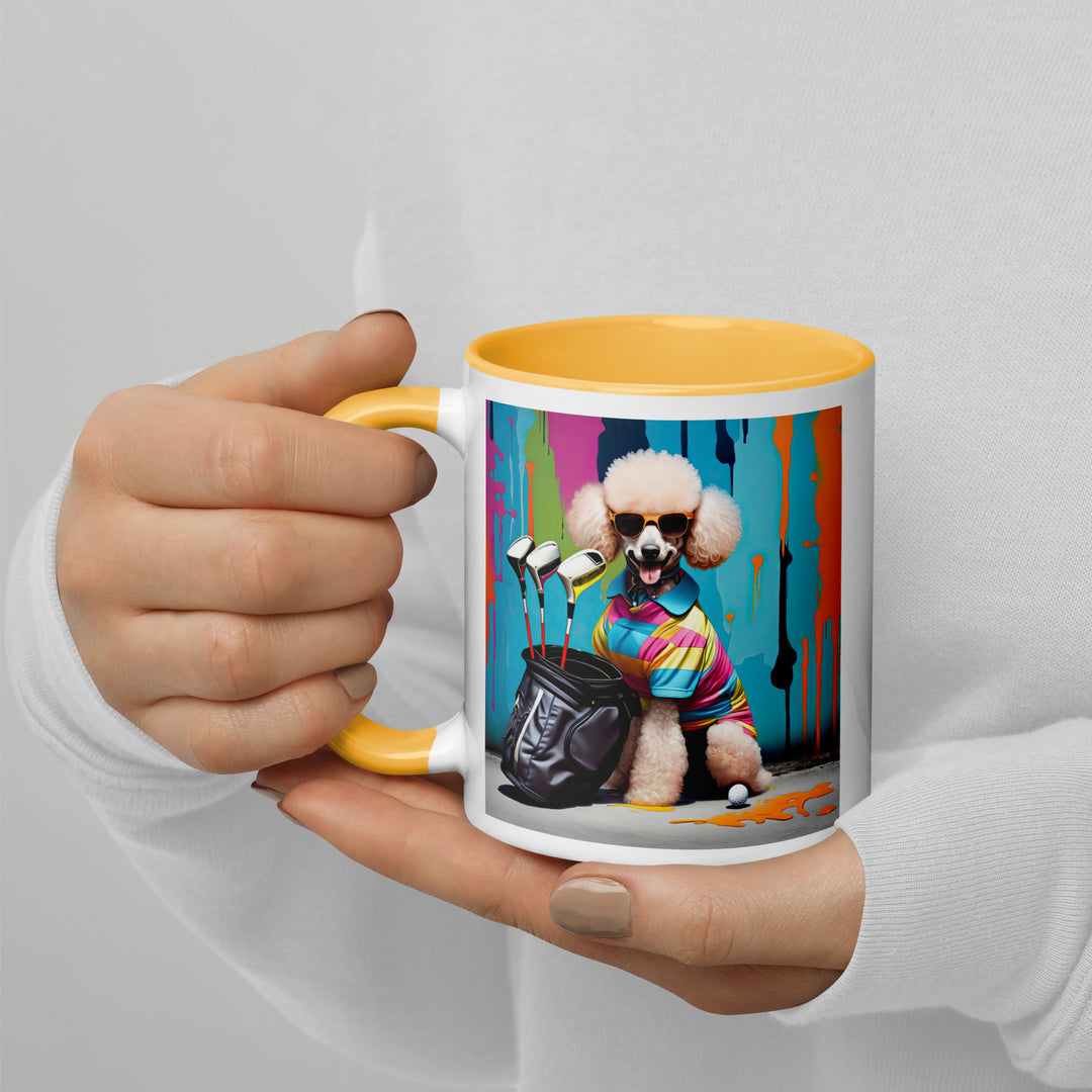 Poodle Golfer- Mug with Color Inside v3