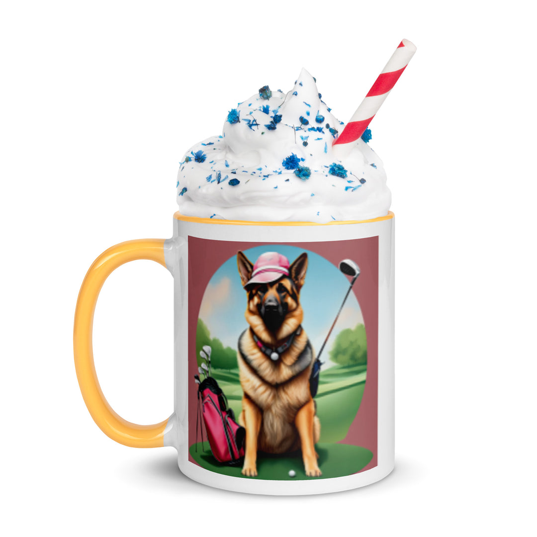 German Shepherd Golfer- Mug with Color Inside V4