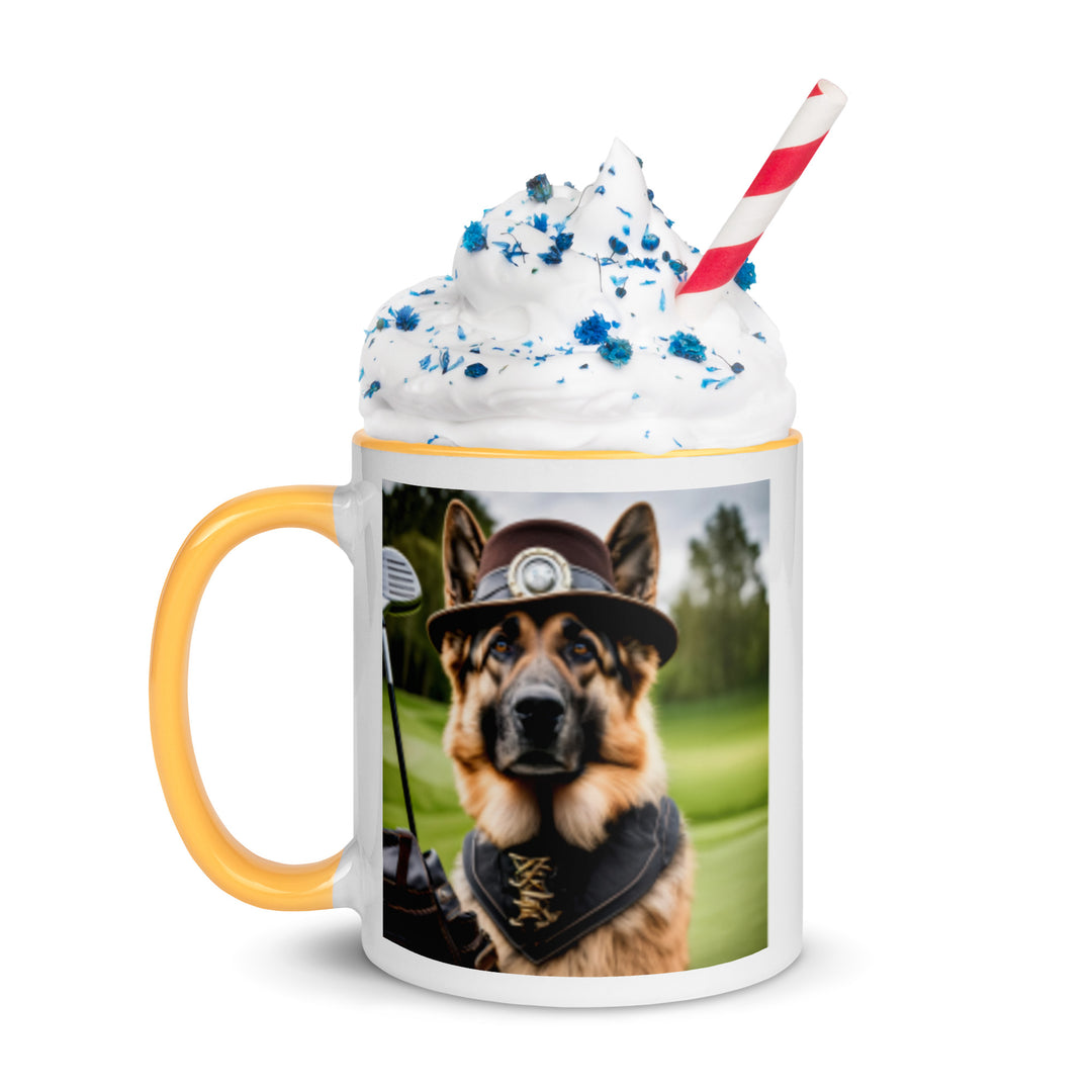 German Shepherd Golfer- Mug with Color Inside V16