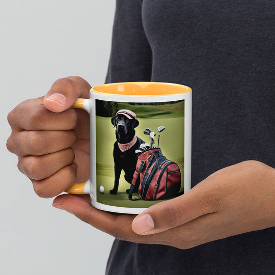 Golden Retriever Golfer- Mug with Color Inside