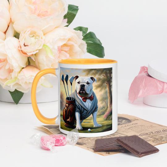 Bulldog Golfer- Mug with Color Inside