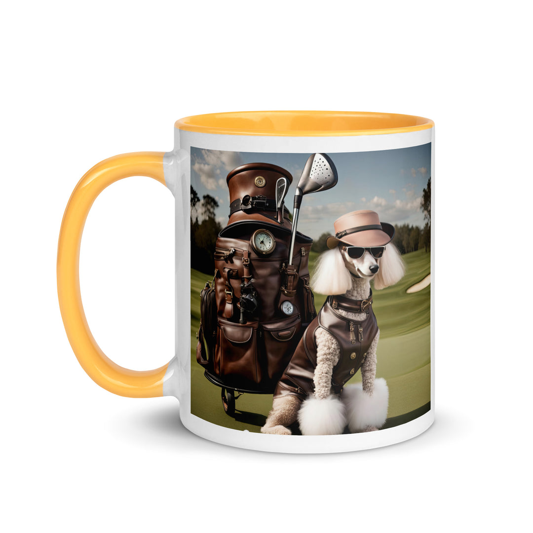Poodle Golfer- Mug with Color Inside v6