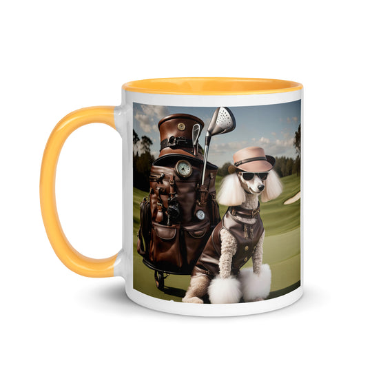 Poodle Golfer- Mug with Color Inside v6