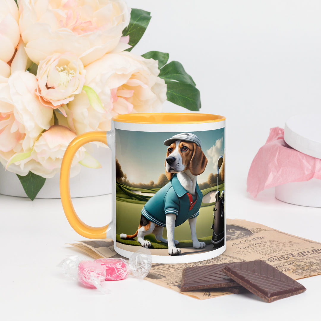 Beagle Golfer- Mug with Color Inside v2