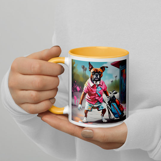 Boxer Golfer- Mug with Color Inside v2