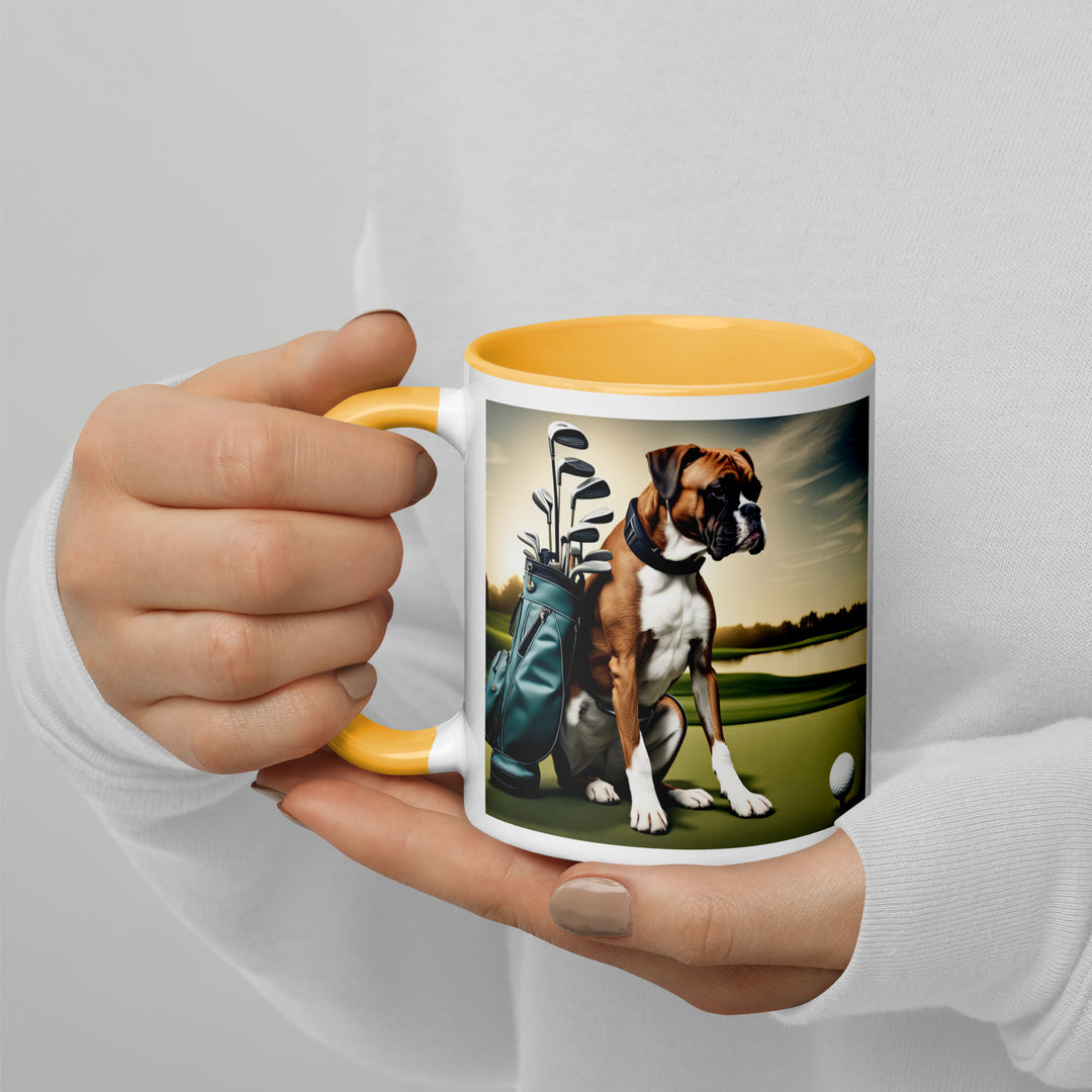 Boxer Golfer- Mug with Color Inside v3