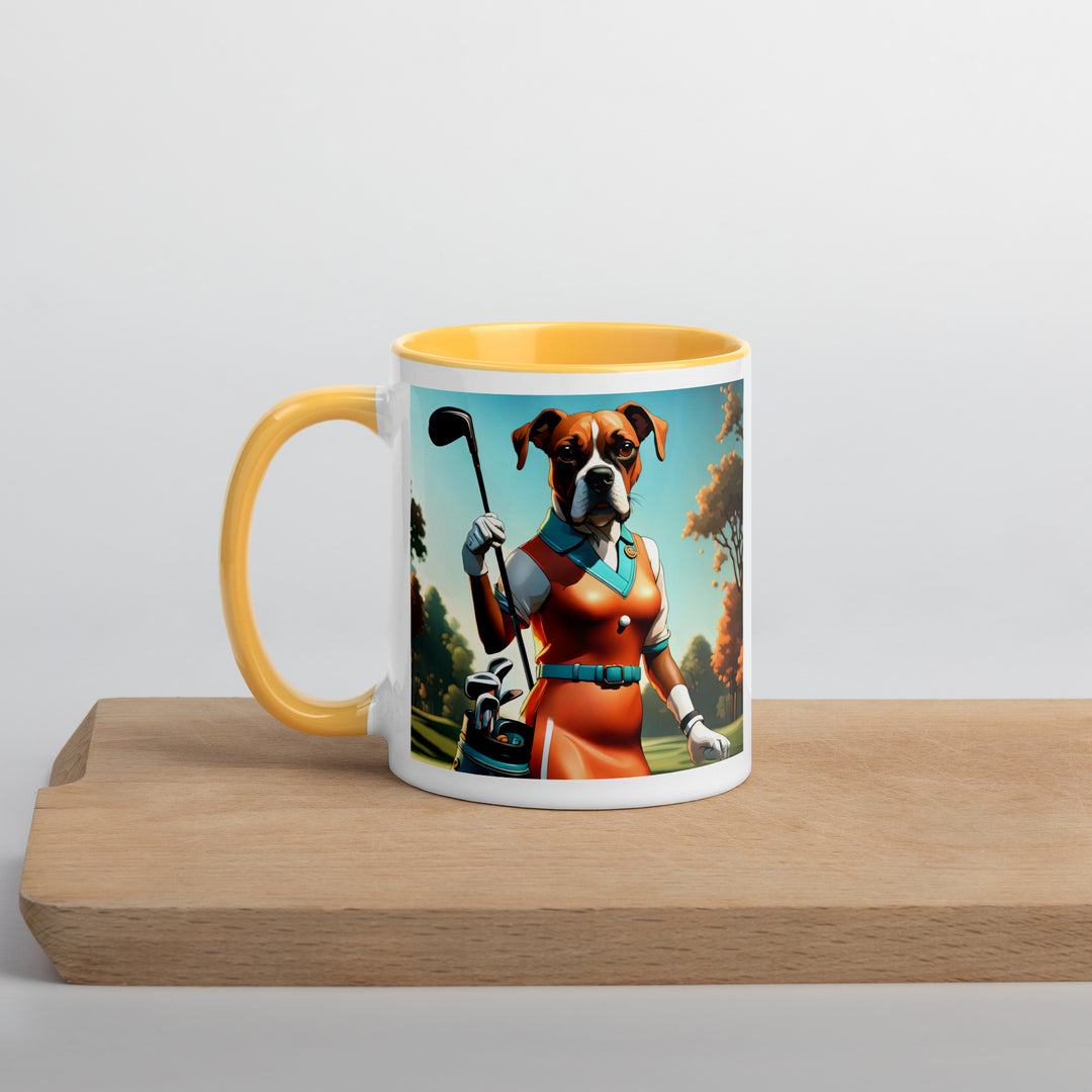 Boxer Golfer- Mug with Color Inside v4