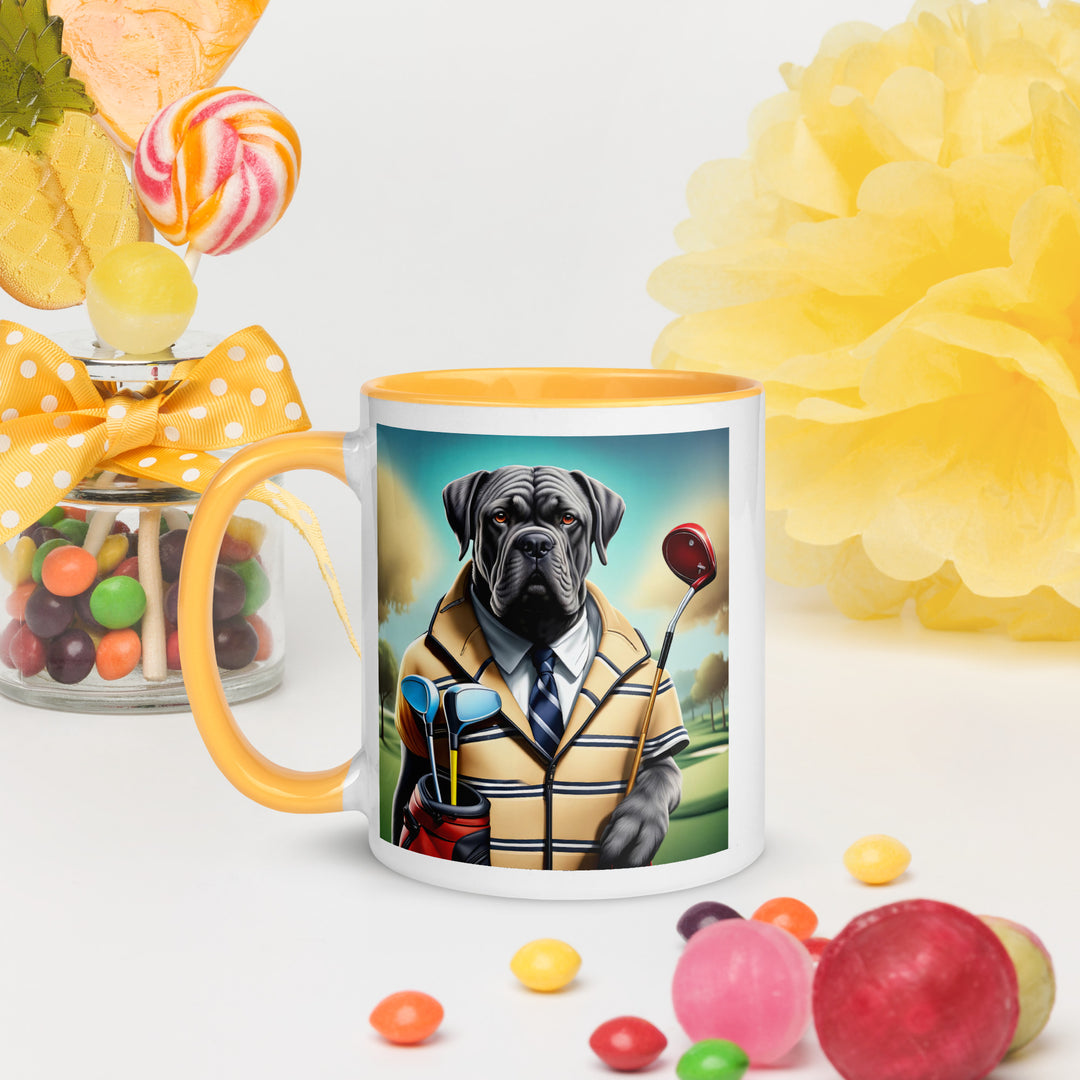 Cane Corso Golfer- Mug with Color Inside v3