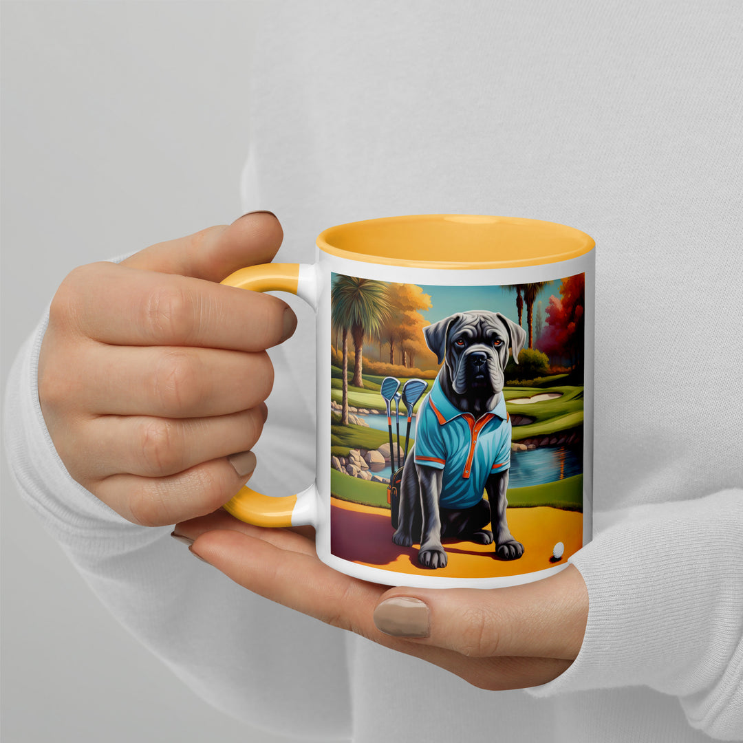 Cane Corso Golfer- Mug with Color Inside v4