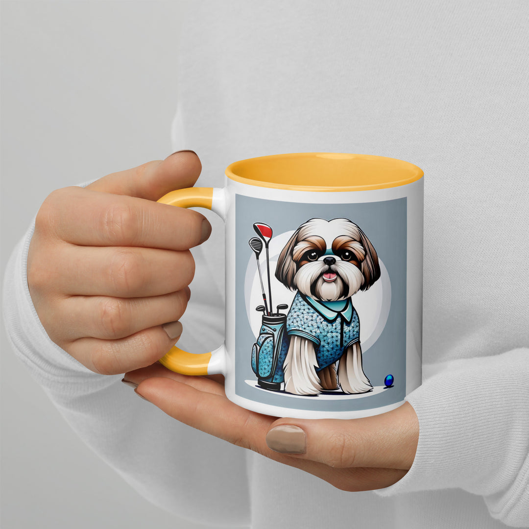 Shih Tzu Golfer- Mug with Color Inside v3