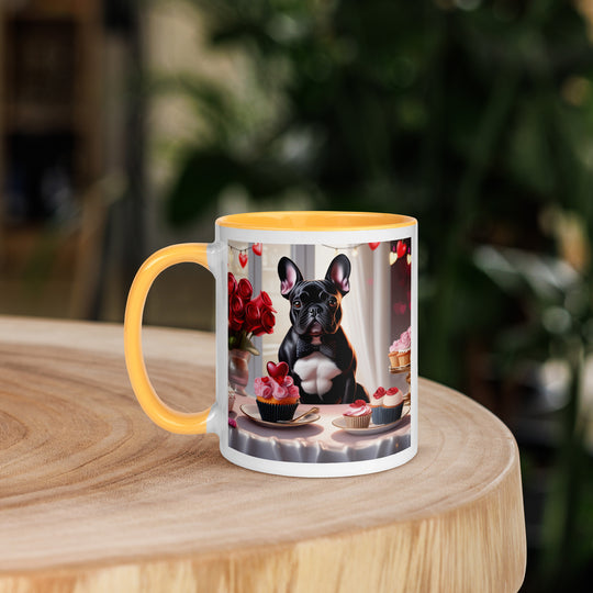 French Bulldog Romantic- Mug with Color Inside v3