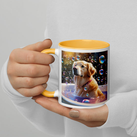 Golden Retriever Romantic- Mug with Color Inside v2