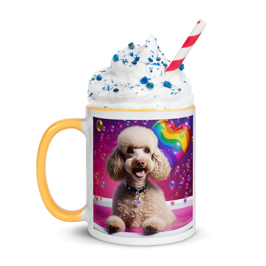 Poodle Romantic- Mug with Color Inside v2