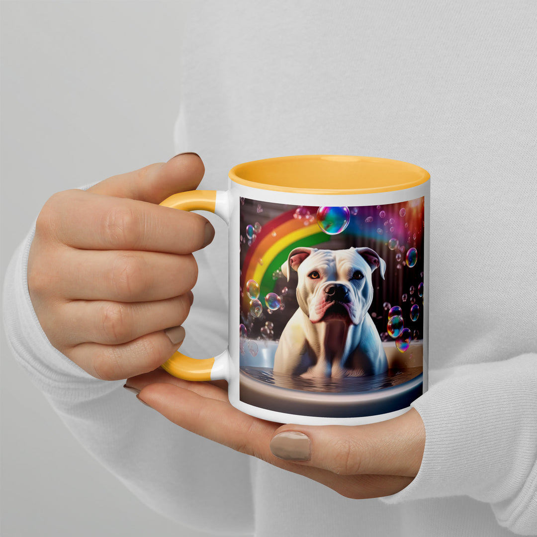 American Bulldog Romantic- Mug with Color Inside v3