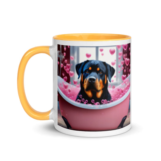 Rottweiler Romantic- Mug with Color Inside v2