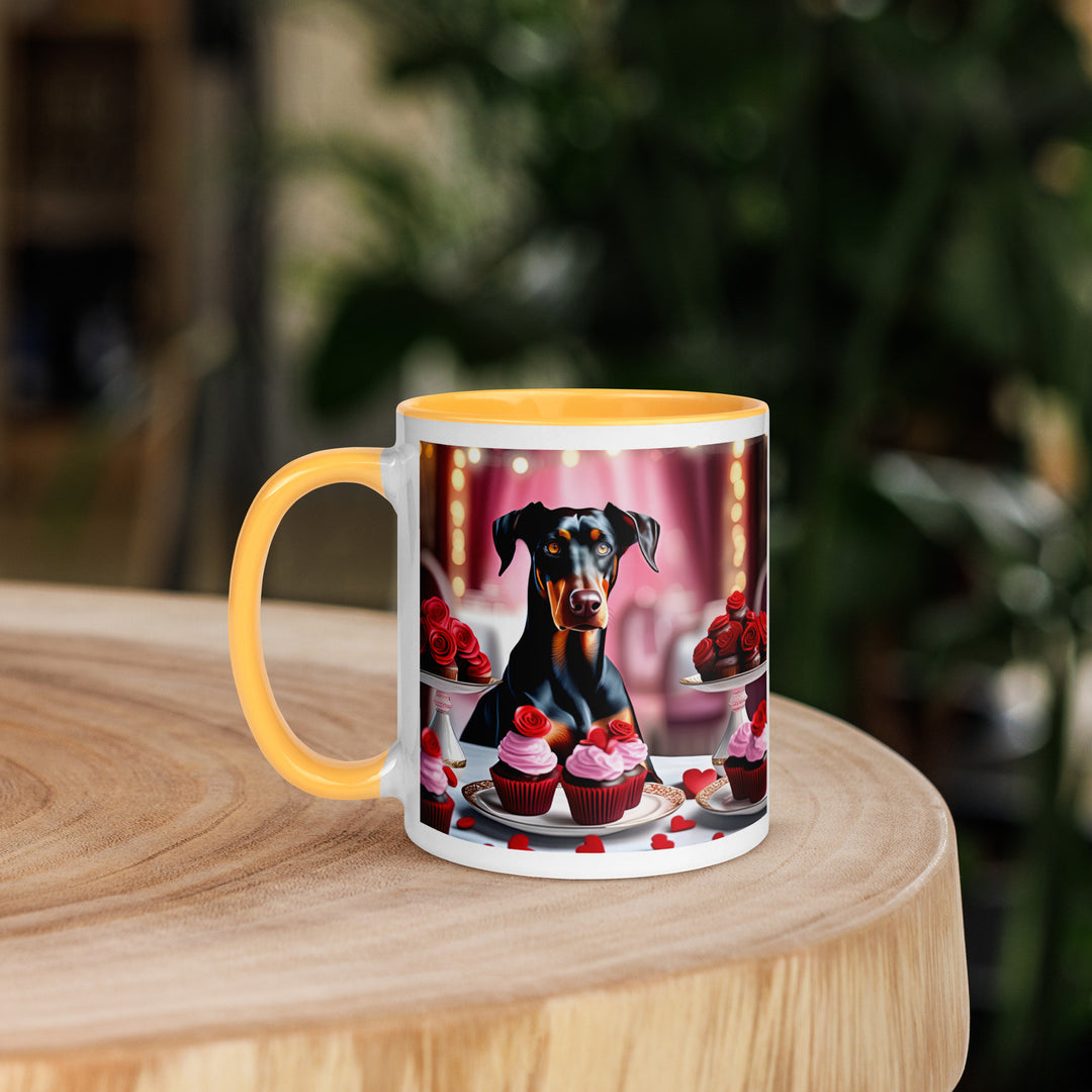 Doberman Pinscher Romantic- Mug with Color Inside