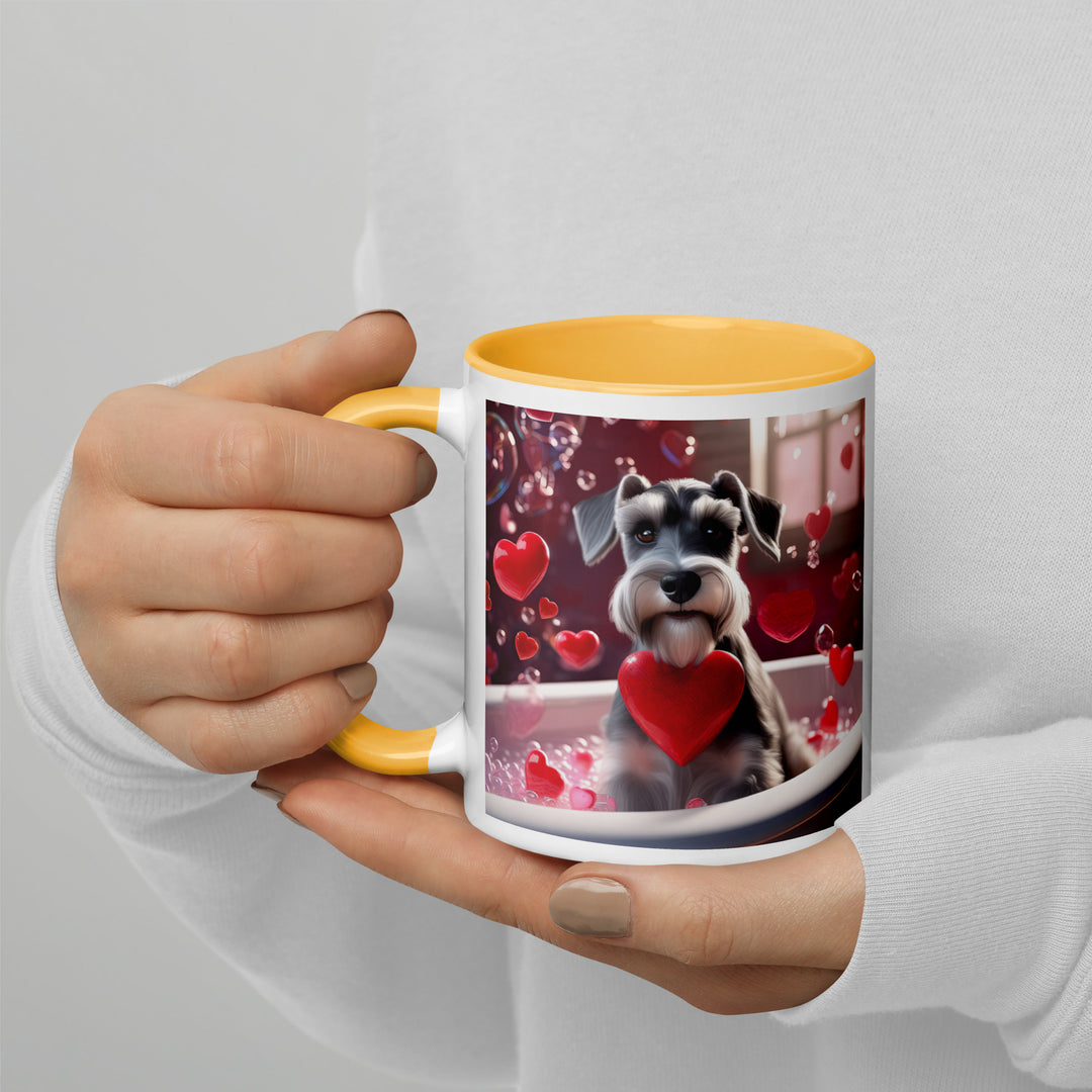 Miniature Schnauzer Romantic- Mug with Color Inside v2