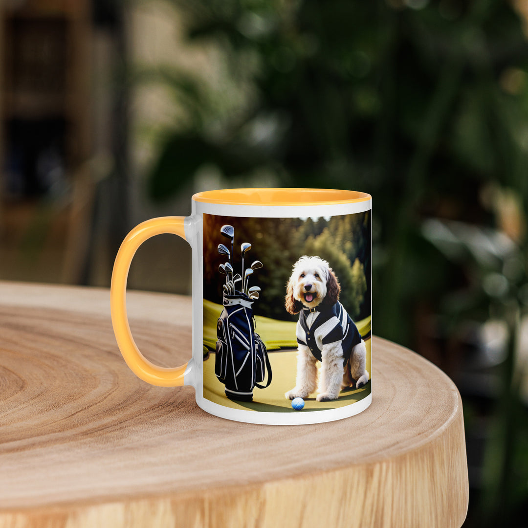 Bernedoodle Golfer- Mug with Color Inside