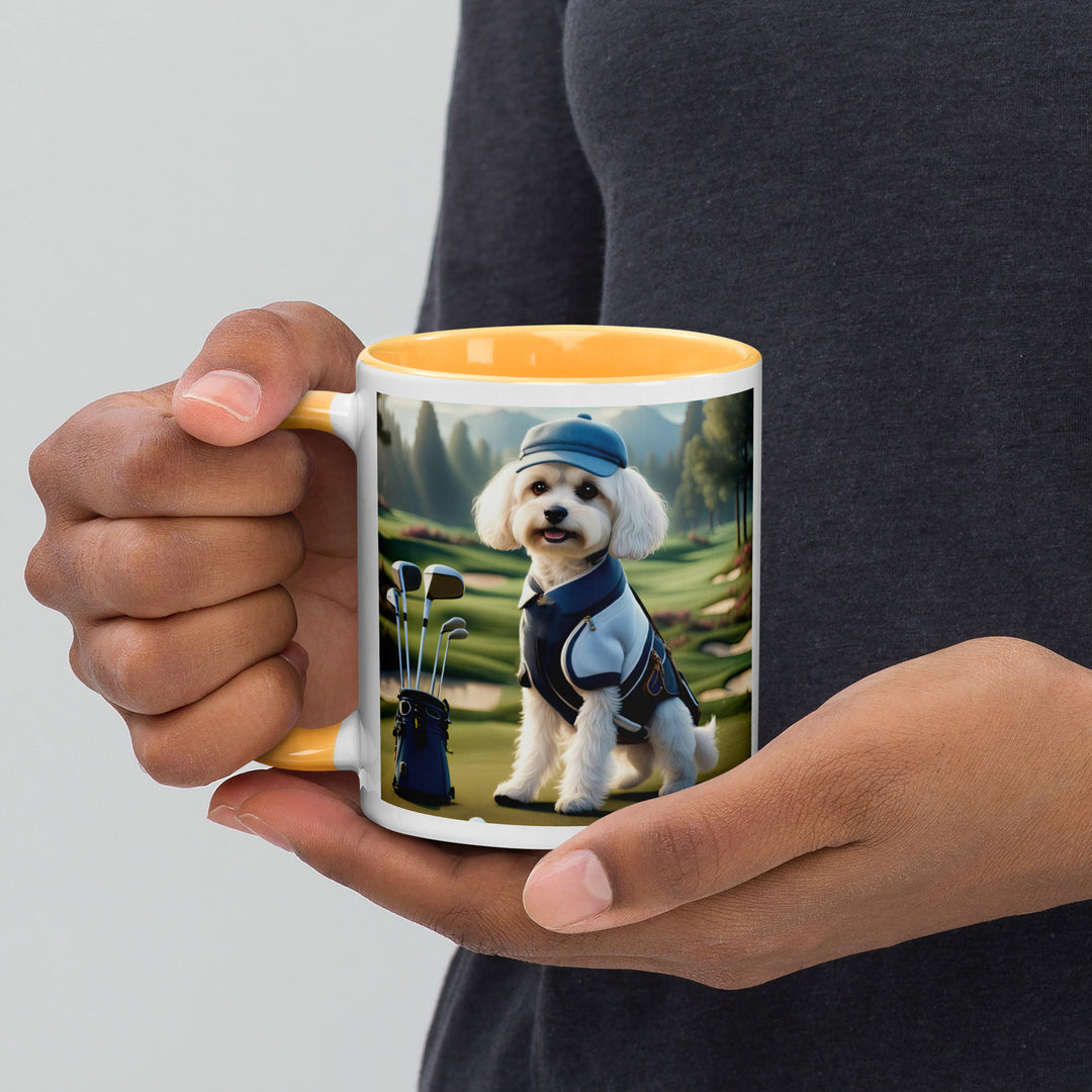 Cavachon Golfer- Mug with Color Inside v4