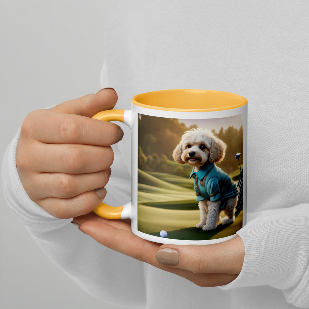 Cavapoo Golfer- Mug with Color Inside v4