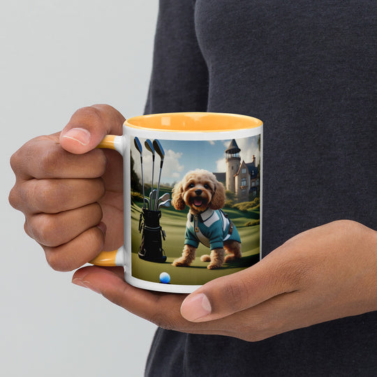 Cavapoo Golfer- Mug with Color Inside v6