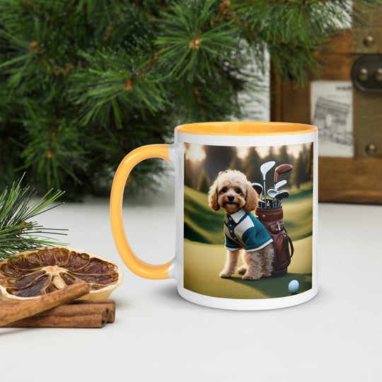 Cavapoo Golfer- Mug with Color Inside v8