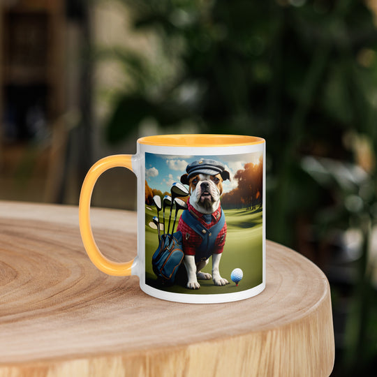 Catahoula Bulldog Golfer- Mug with Color Inside v6