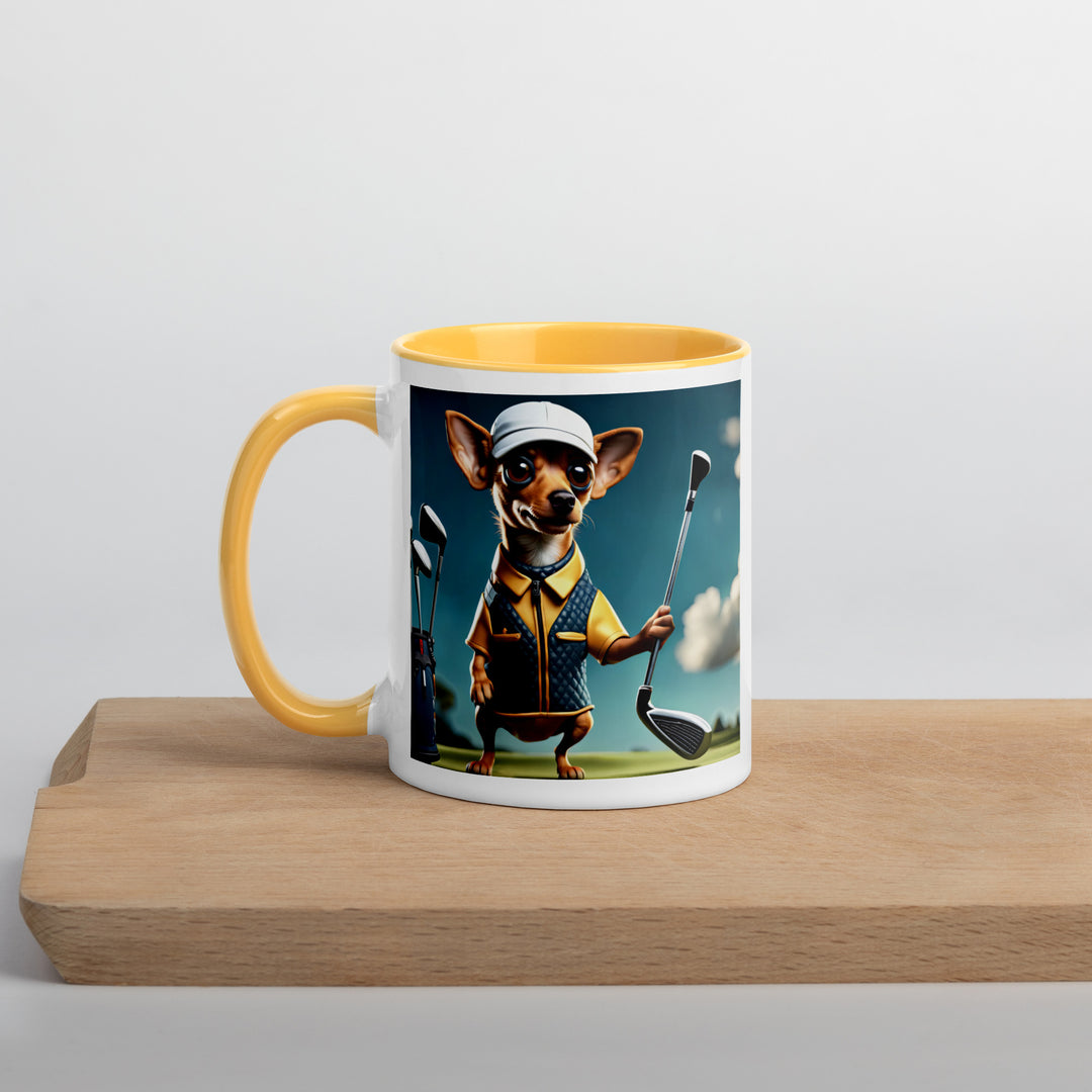 Chiweenie Golfer- Mug with Color Inside v2