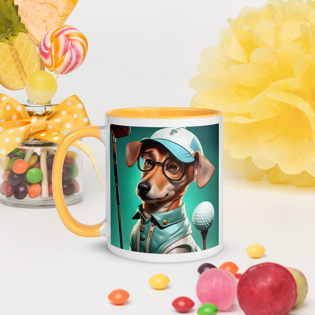 Chiweenie Golfer- Mug with Color Inside v5