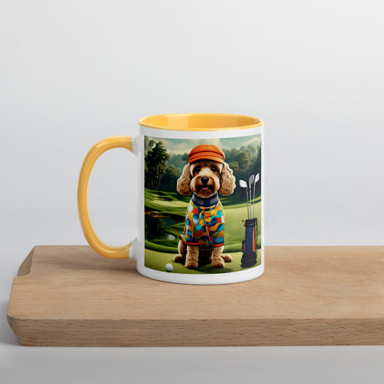 Cockapoo Golfer- Mug with Color Inside v2