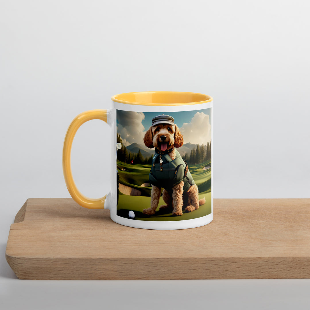 Cockapoo Golfer- Mug with Color Inside v7