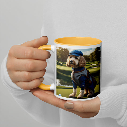 Cockapoo Golfer- Mug with Color Inside v9