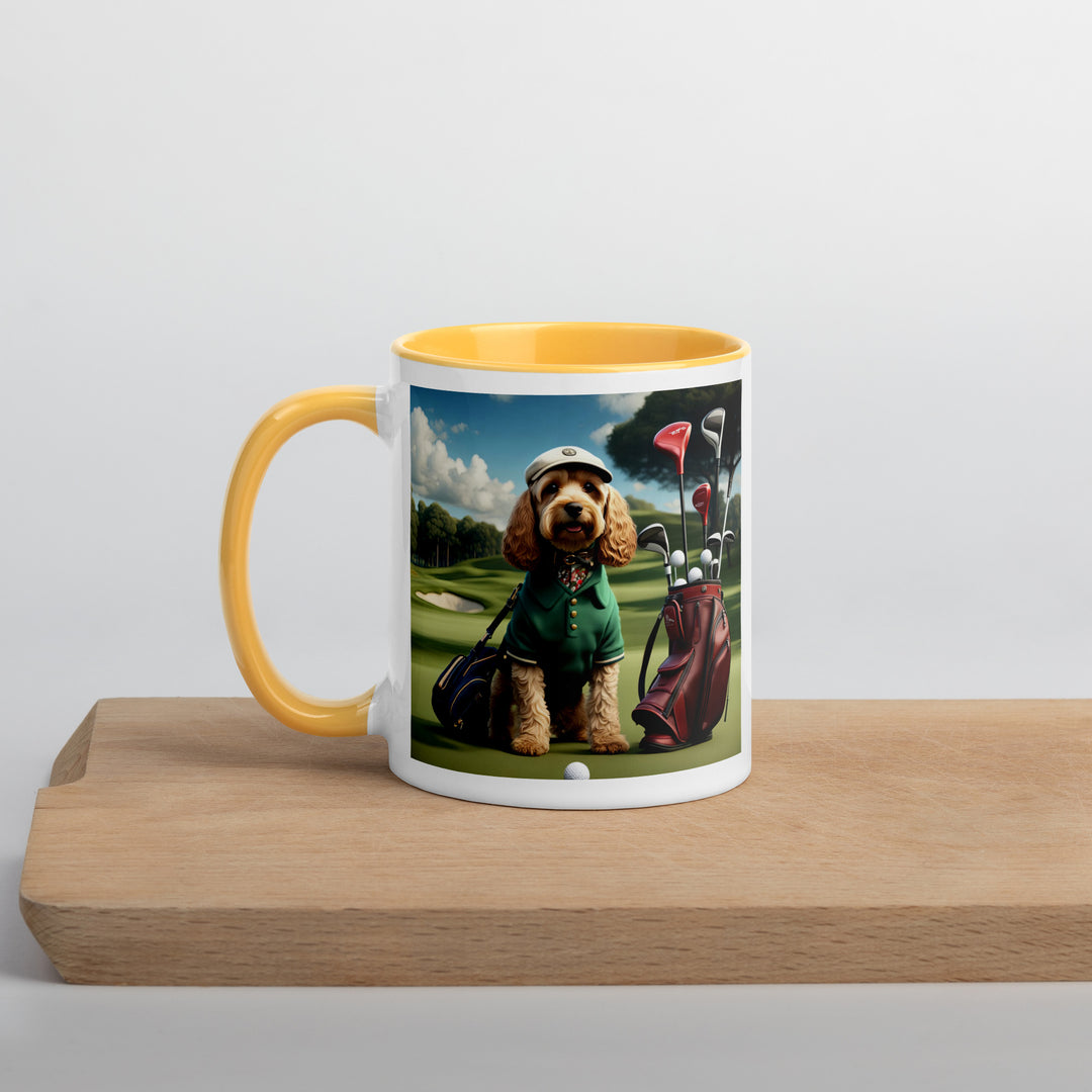 Cockapoo Golfer- Mug with Color Inside