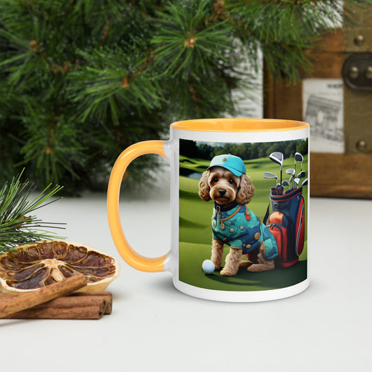 Cockapoo Golfer- Mug with Color Inside v5