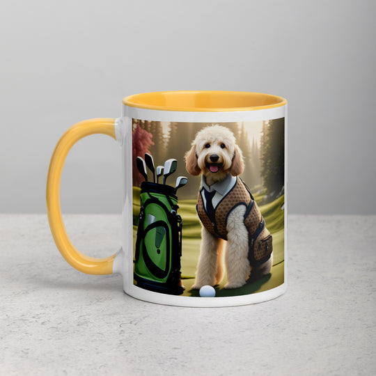 Goldendoodle Golfer- Mug with Color Inside v2