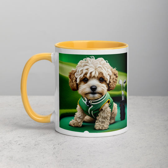 Maltipoo Golfer- Mug with Color Inside v7