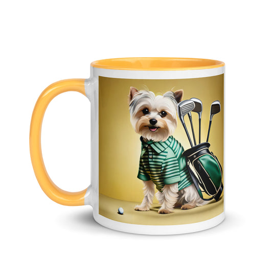 Morkie Golfer- Mug with Color Inside