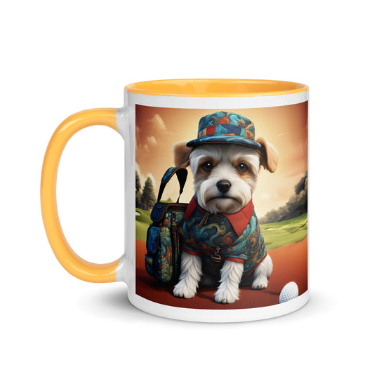 Pekapoo Golfer- Mug with Color Inside v5