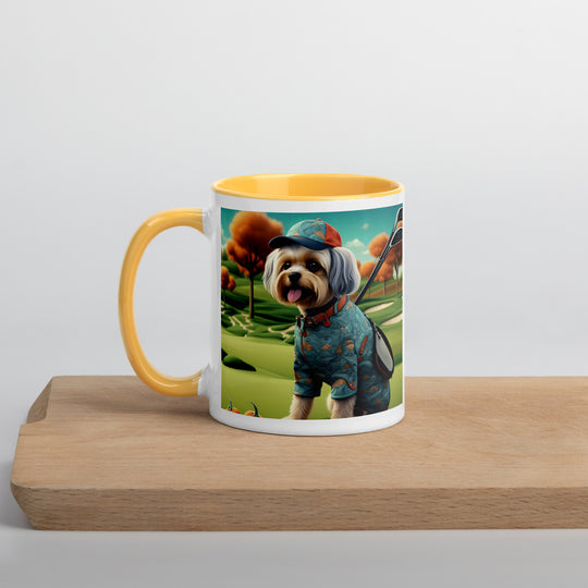 Pekapoo Golfer- Mug with Color Inside v8