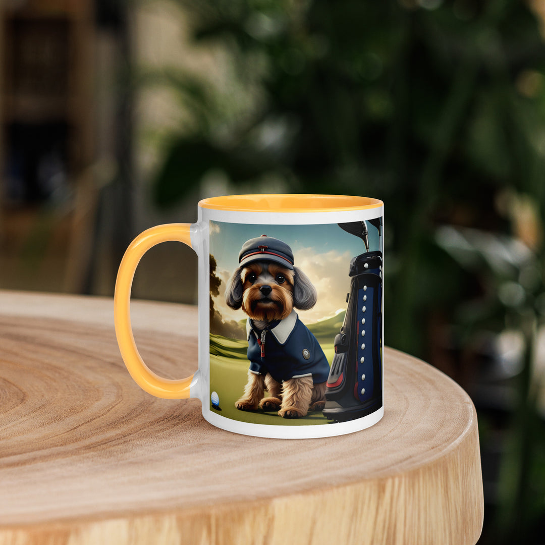 Pekapoo Golfer- Mug with Color Inside v6