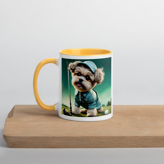 Shih-Poo Golfer- Mug with Color Inside