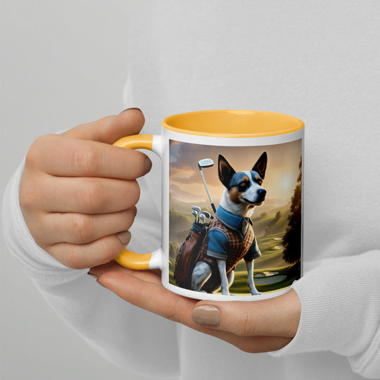 Texas Heeler Golfer- Mug with Color Inside v6